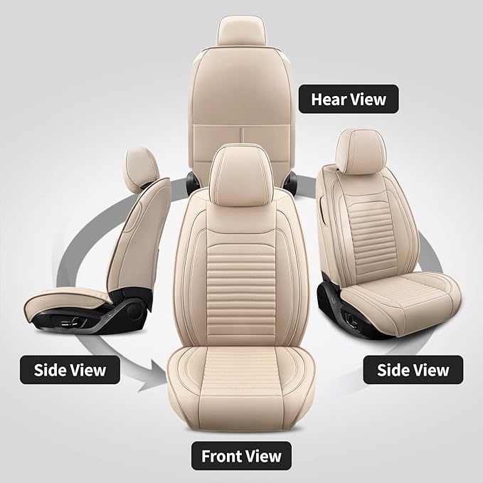 Front Seat Covers Fit for Toyota Corolla 2000-2025,2026, Car Seat Covers Front Seats, Breathable Faux Leather Automotive Seat Covers Front Pair Anti-Slip Seat Cover(Beige, Front)