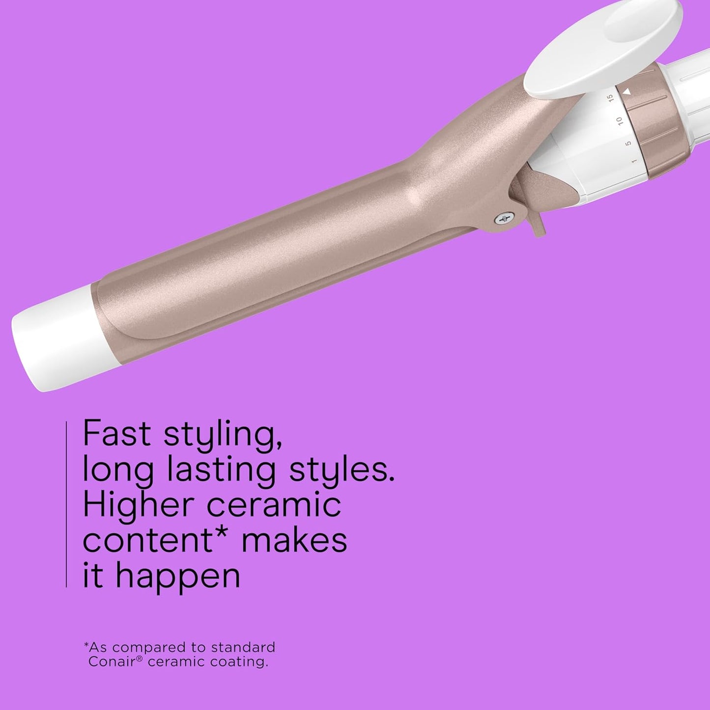 Conair Double Ceramic 1-Inch Curling Iron | Classic Curls | White/Rose Gold