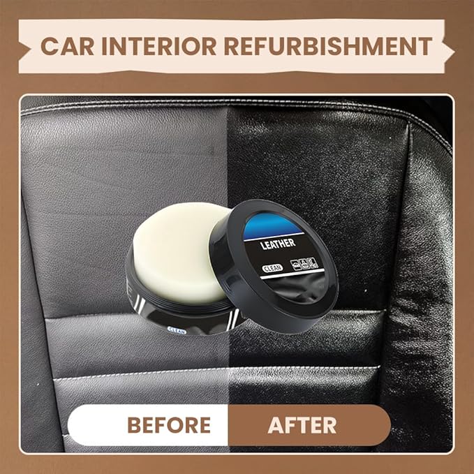2025 New Leader Cleaning and Care Cream & Cleaning Paste for Leather Care, Automotive Interior Leather Cleaning Cream, Car Leather Conditioner Oil Paste, Leather Repair Kit for Car, Furniture (3PCS)