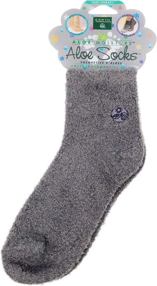 Earth Therapeutics Aloe Vera Socks - Infused With Natural Aloe Vera & Vitamin E - Helps Dry Feet, Cracked Heels, Calluses, Rough
