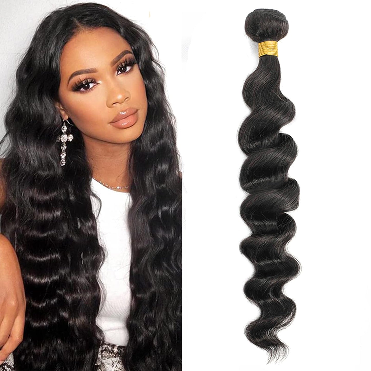 12A Grade Brazilian Virgin Hair Loose Wave One Bundles 28 Inch Virgin Brazilian Remy Loose Deep Wave Human Hair Weave Bundles 10