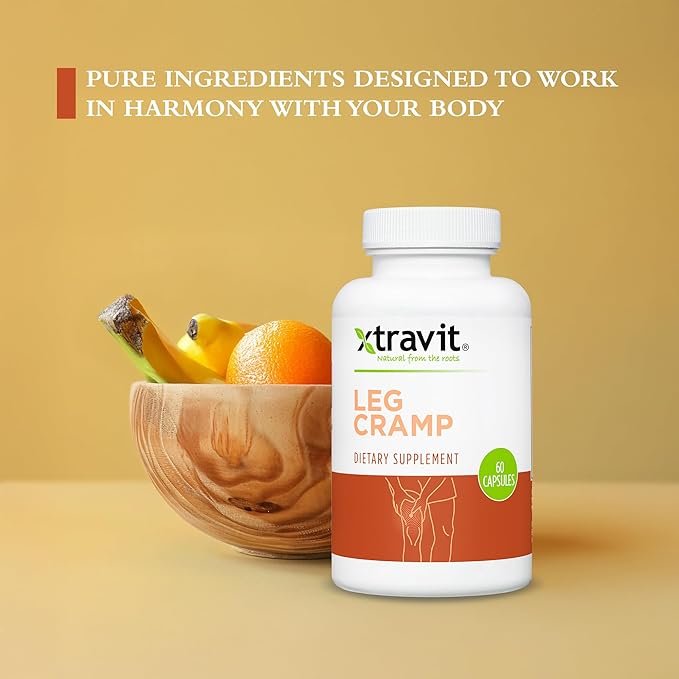Leg Cramp Supplement – Relaxer for Muscle Cramps, Aches, & Restless Legs - Natural Relief Formula with Magnesium, Potassium, & Calcium - Vegan, Non-GMO, Gluten-Free, No Fillers, 60 Capsules