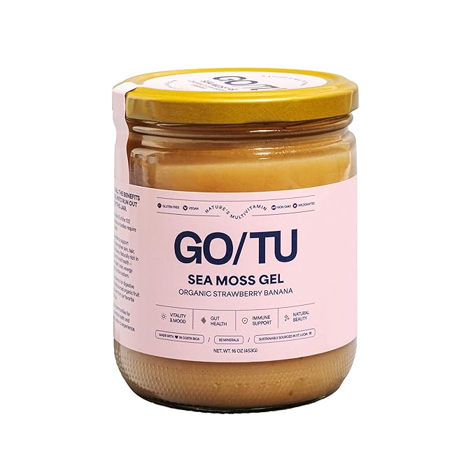 GO/TU Sea Moss Gel – 16oz Strawberry Banana | Pure, Shelf-Stable Superfood | Nature’s Multivitamin