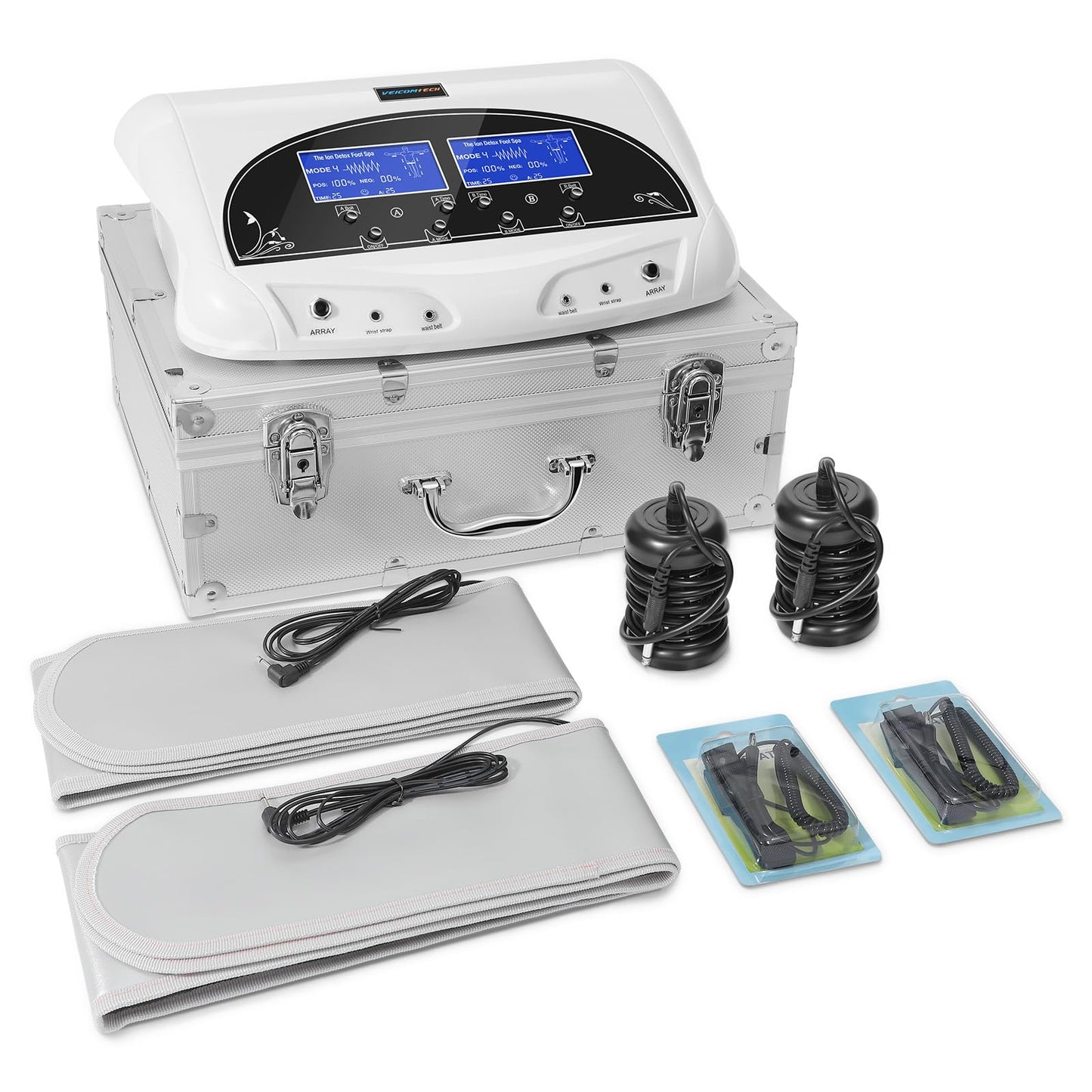 Veicomtech Dual Ionic Foot Bath Detox Machine, Professional Foot Detox Machine, Ionic Ion Detox Foot Bath Spa Cleanse Detoxifica