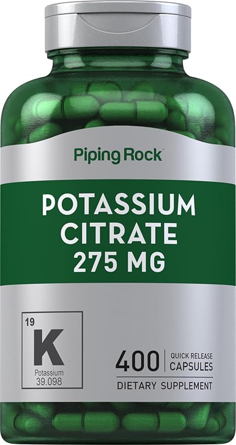 Piping Rock Potassium Citrate Supplement | 275 mg | 400 Capsules | Non-GMO, Gluten Free