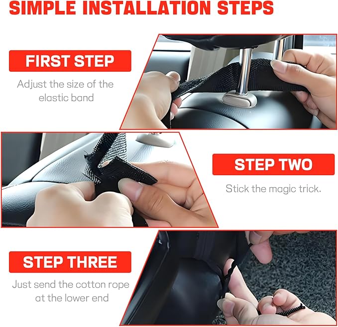 Hovom Car Seat Storage Hanging Bag, Multi-Pocket Car Seat Side Organizer, Multifunctional Mesh Pocket Auto Front Seat Organizer for Phone Wallet Glasses, Universal Car Accessories (Red, 1PCS)