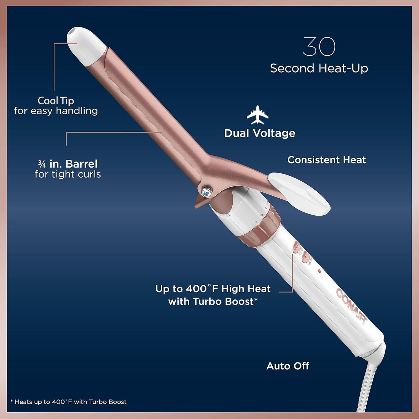 Conair Double Ceramic 1/2-Inch Curling Iron | Spiral Curls for Short Hair