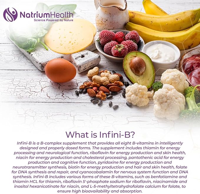 Nootropics Depot Infini-B Advanced B-Complex | Optimal Absorption & Bio-Availability | Enhanced Cognitive & Metabolic Support | 60 Capsules
