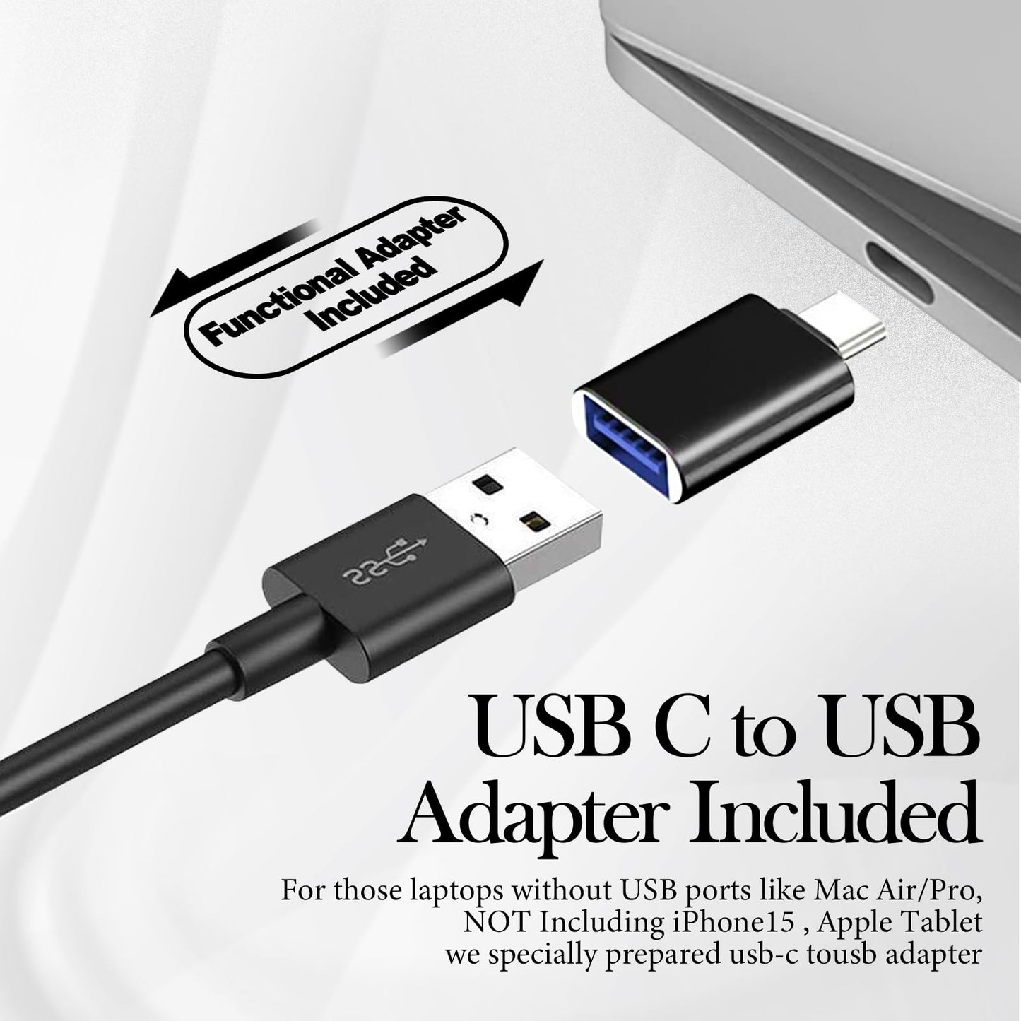 LXTNFU Computer Speakers for Desktop Monitor,Single Speakers for Desktop PC,Laptop Speaker with Loud Sound,Volume Control Easily Clamps to Monitors(USB-C to USB Adapter Included) (Black)