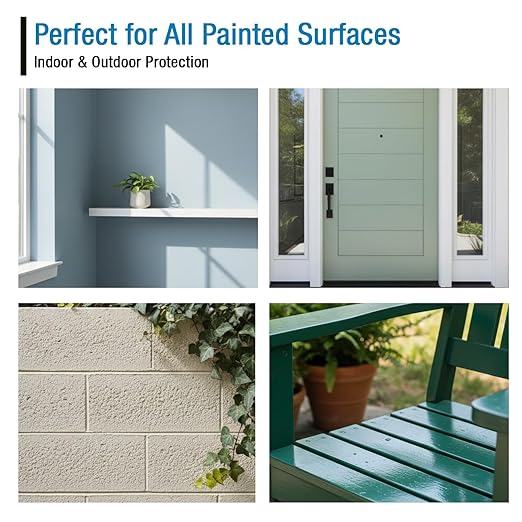 Rain Guard Paint Sealer Spray 16 oz | Ready to Use | Protects Painted Concrete, Wood, Stone | Silane/Siloxane Acrylic Waterproofer | UV Resistant | Fast Drying | Semi-Satin Finish