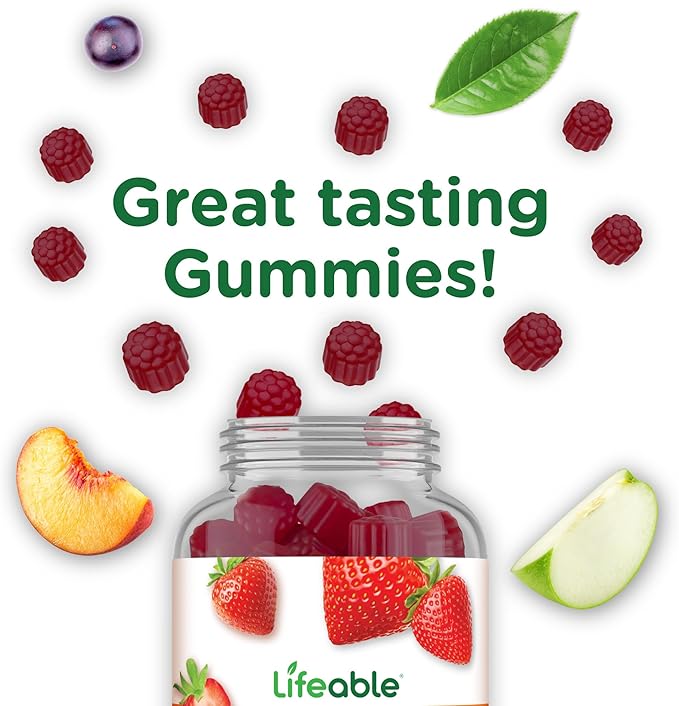 Lifeable Vitamin D3 K2 Gummies for Adults | 1000iu D3 and K2 100mcg | Great Tasting D3 and K2 Supplements | for Bone Health and Immunity | VIT D3 K2 for Adults, Men, and Women | 60 Gummies