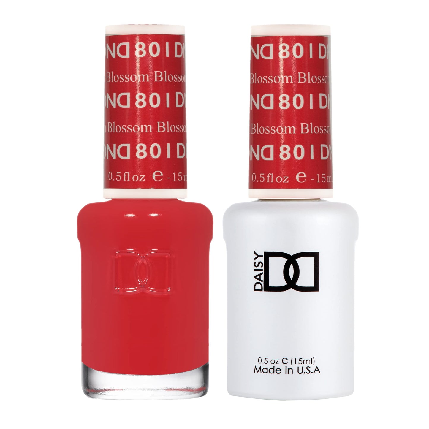 Dnd Gel Polish Set - 1 Each Of Red Gel Polish And Red Nail Polish, 801 Blossom, 0.5 Fl Oz