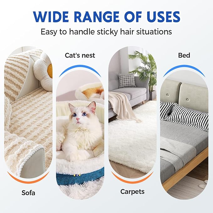 2025 New Pet Hair Remover, 4 in 1 Pet Hair Removal Tool for Couch Carpet Furniture, Multifunctional Double Sided Dogs Cats Hair Removal Brush, Reusable Cleaning Brush for Window (1 Pc)