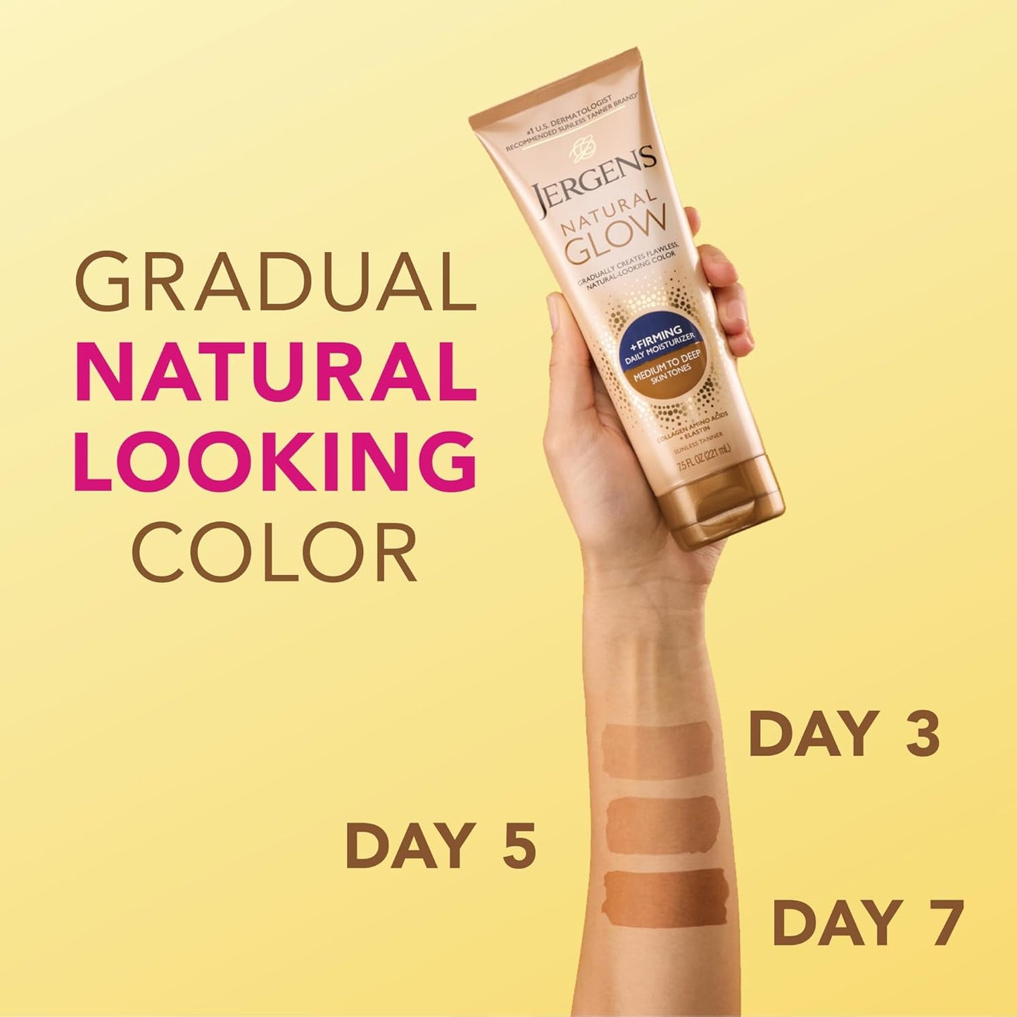 Jergens Natural Glow Daily Moisturizer | Firming for Medium to Tan Skin