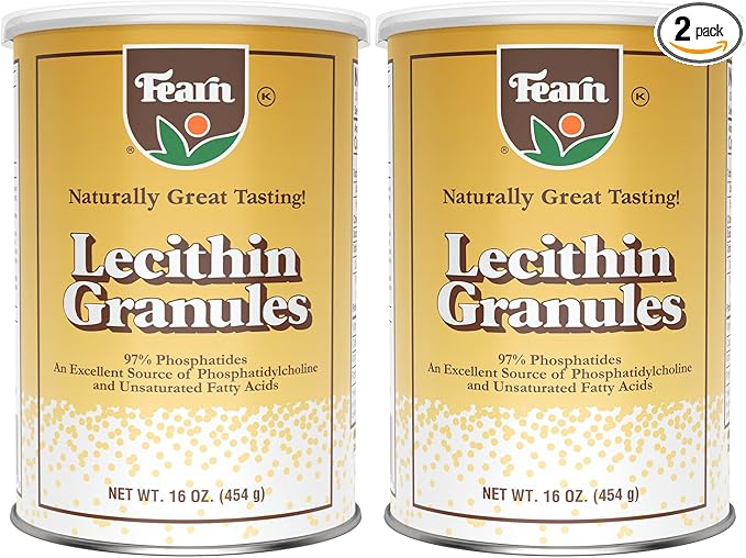 Fearn Natural Foods Soy Lecithin Granules – Fat Emulsifier with Essential Nutrients for Health, Improves Texture of Cakes, Breads & DIY Gummies, 16 Oz (Pack of 2)