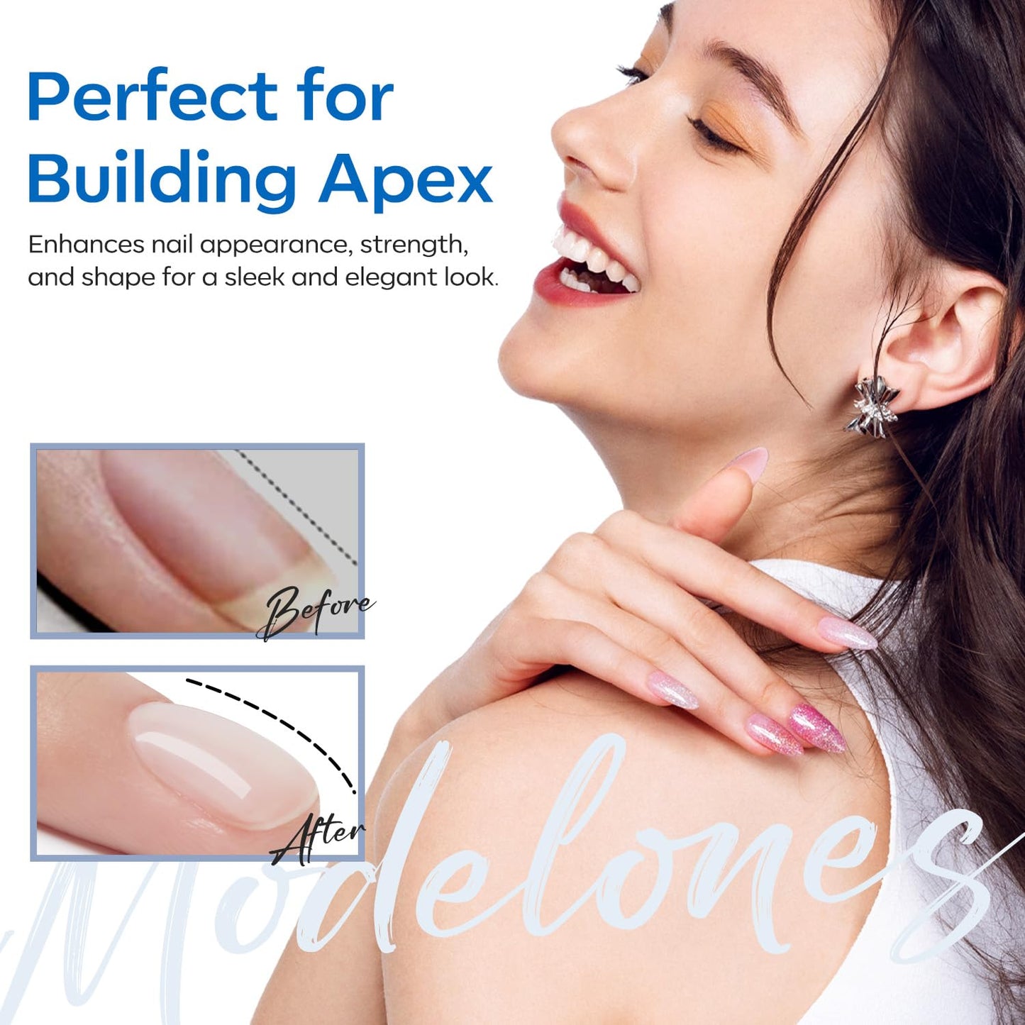 Modelones 15ml Gel Top Coat | Super Shiny No Wipe Base & Top Coat Set