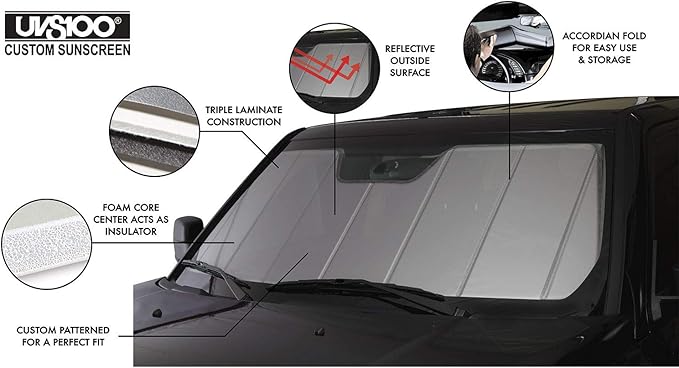 Covercraft UVS100 Custom Sunscreen | UV11270SV | Compatible with Select Porsche Boxster/Cayman Models, Silver