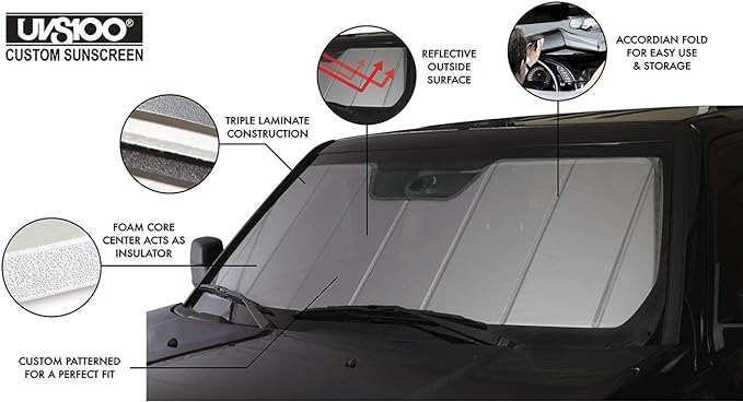 Covercraft UVS100 Custom Sunscreen | UV10998SV | Compatible with Select Mercedes-Benz GL-Class Models, Silver