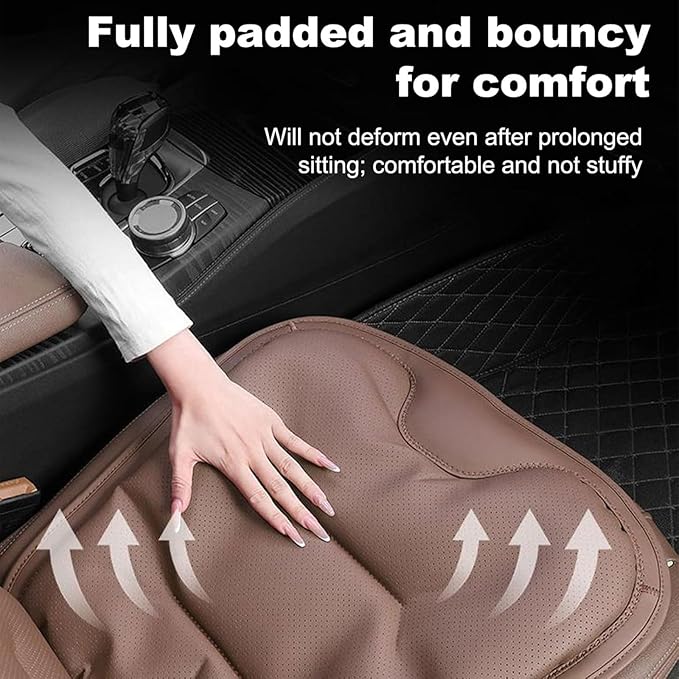 Car Seat Cushion for Porsche Macan 2015-2025-pr, Breathable Non-Slip Driver Seat Pad Ergonomic Memory Foam for Long Driving Car Office,A/2Pcs-Coffee