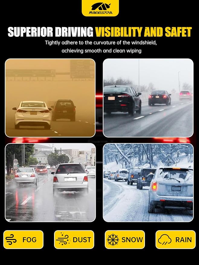 MIKKUPPA 28"+18"+11" Windshield Wipers Blades Replacement for 2021-2024 Volkswagen ID.4, Top Lock Front & Rear All Season Wiper Blades Set(Pack of 3)