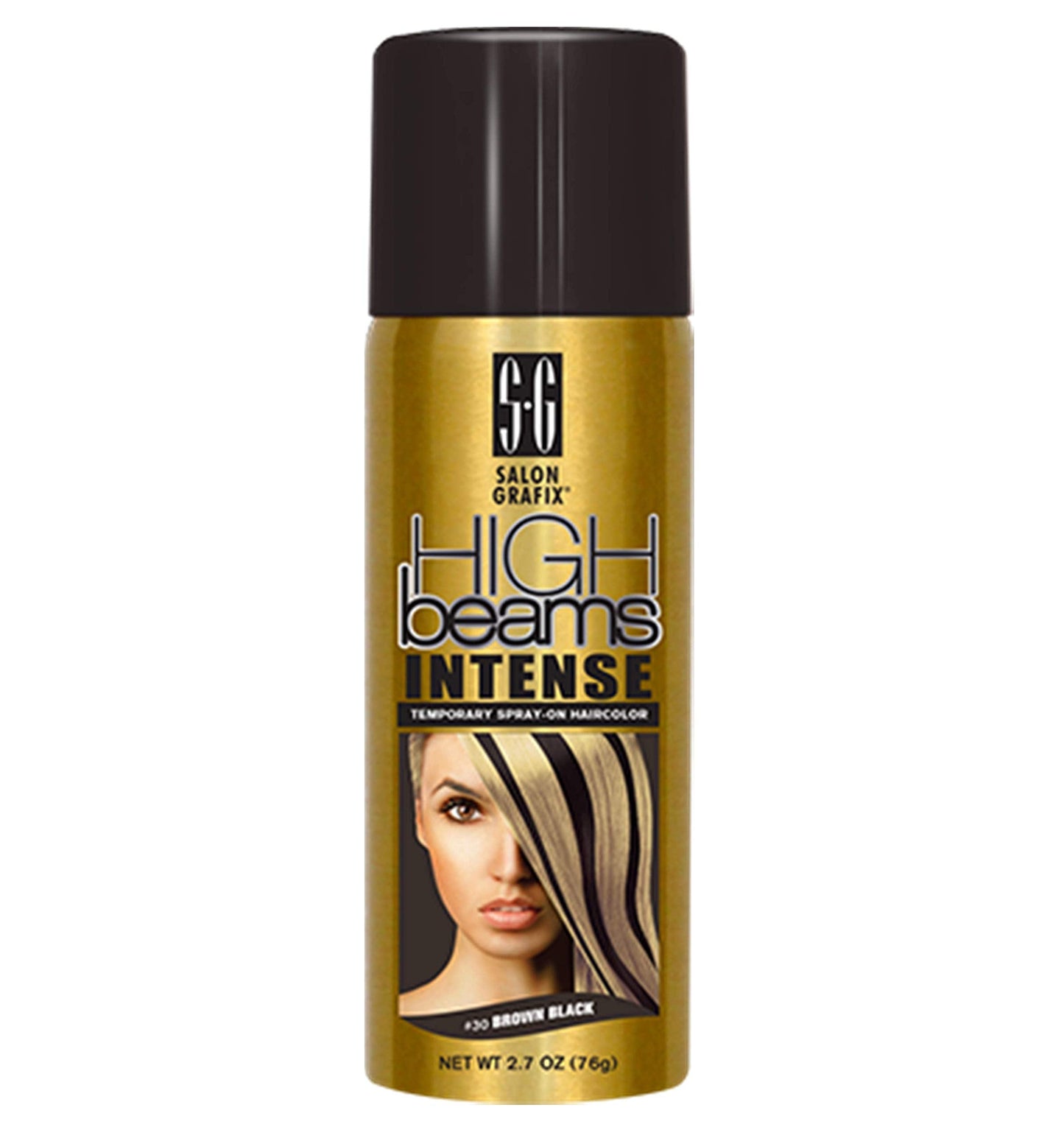 High Beams Intense Temporary Spray-On Hair Color - Brown Black 2.7 Oz (3 Pack) By High Beams