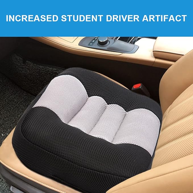 Srutirbo Car Booster Seat Cushion Heightening Height Boost Mat, Breathable Mesh Portable Car Seat Pad Angle Lift Seat for Car, Office,Home (Black)