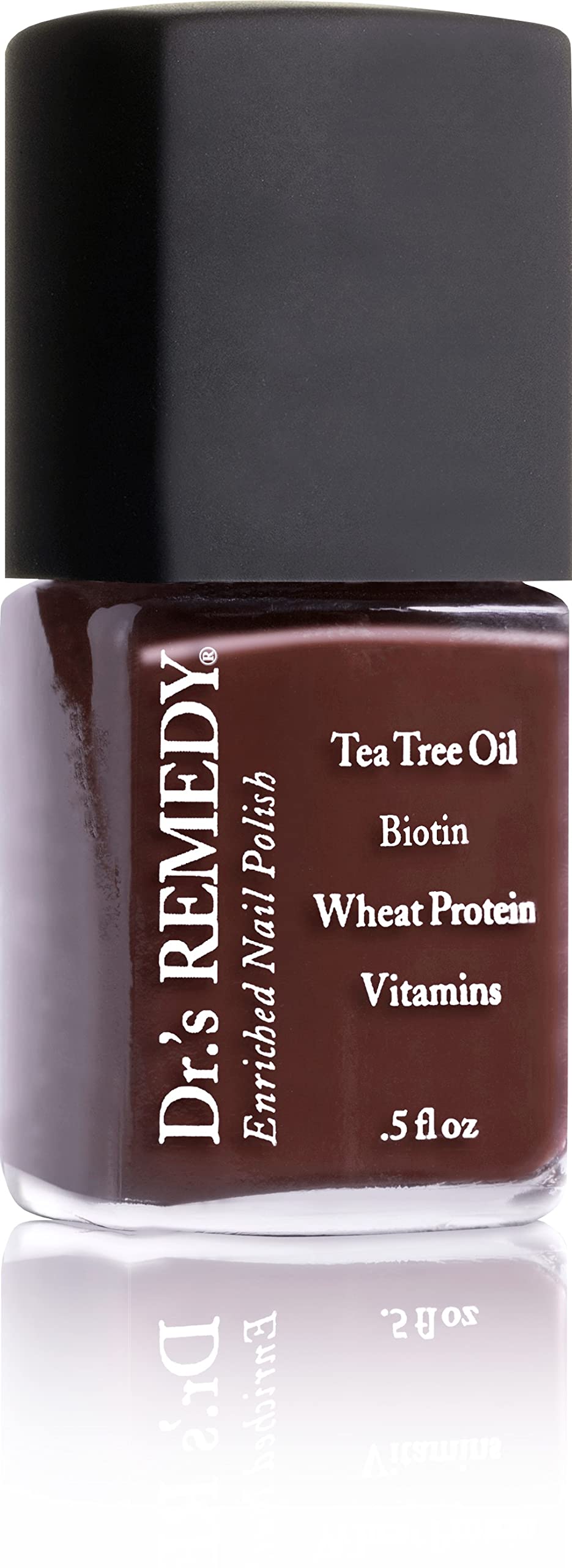 Drs Remedy Nail Polish, All Natural Enriched Nail Strengthener Non Toxic And Organic - Desire Dark Brown