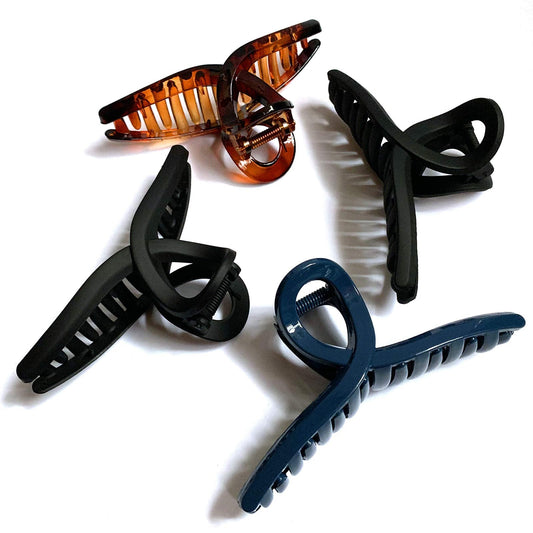 Nalodu Hair Claw Clips Large 4 Inch No Slip Big Matte Shiny Butterfly Clip Clamp Assorted Colors For Thin Fine Thick Hair Women