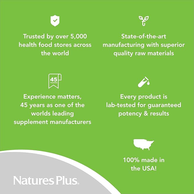 NaturesPlus Iron - 40 mg, 90 Tablets - Vegetarian, Gluten Free - 45 Servings