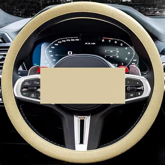 Silicone Steering Wheel Cover, Car Steering Wheel Cover, Anti-Slip Car Steering Wheel Protective Cover, Fit 12.6-16 Inch, for Car SUV Truck Van, for Women & Men (Beige)