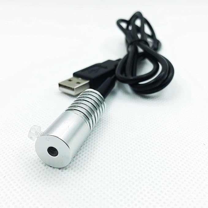 Side Glow Fiber Optic USB Light Source Illuminator - 5V LED Guide Lamp for Small Fiber (Blue, 6mm)