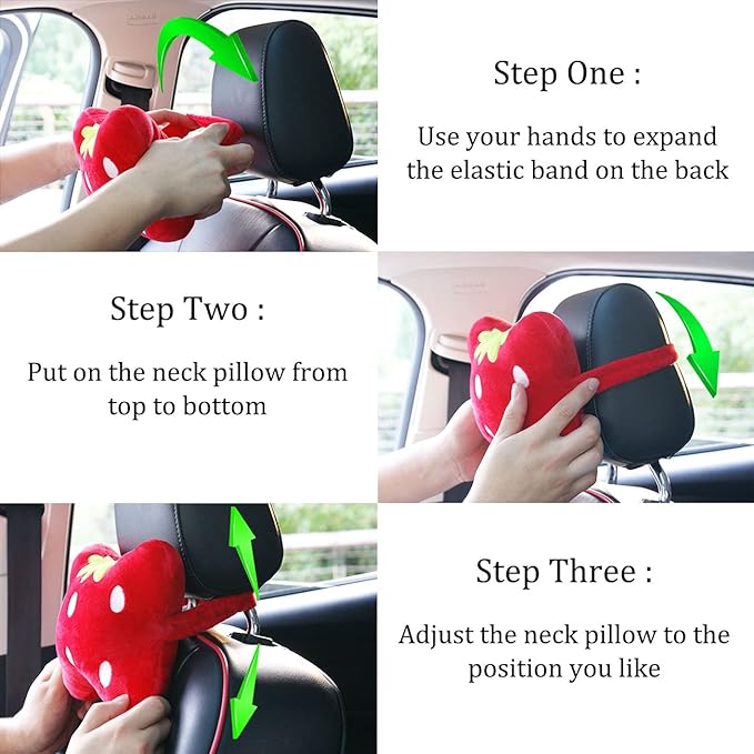 Sexysamba Car Headrest Pillow,Cartoon Neck Pillow for Car,Comfortable Soft Car Seat Pillow for Driving,Head Rest Cushion,Cute Neck Pillow for Travelling and Home 2Pcs (Grey Cat)