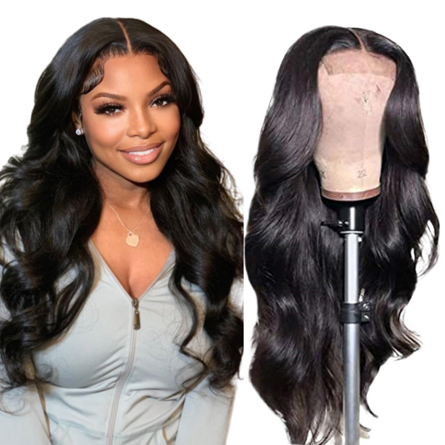 4X4 Lace Front Wigs Human Hair Pre Plucked With Baby Hair 150% Density 18 Inch Body Wave Brazilian Virgin Frontal Human Hair Wig