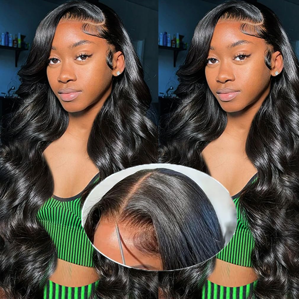 Uesoels Glueless Wigs Human Hair Pre Plucked Pre Cut 30 Inch Body Wave Lace Closure Wigs Human Hair 12A 200 Density Ready To Go