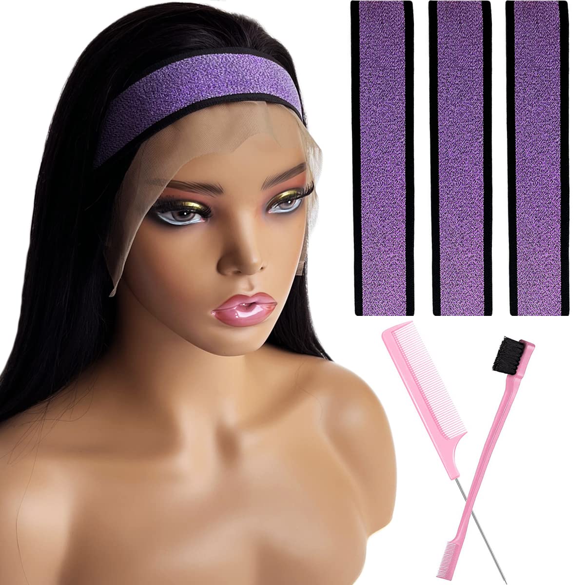 Iraatraa Wig Band Elastic Bands For Wig 3 Pcs Lace Melting Band For Lace Front Wig Bands For Keeping Wigs In Place Edge Wrap To