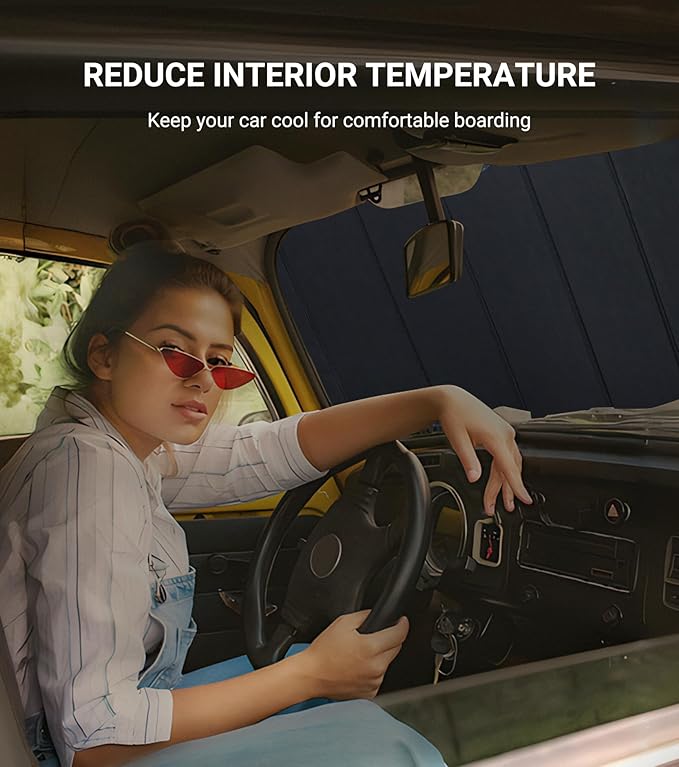 Windshield Sun Shade for Jeep Wrangler 2007-2010 Window Sunshade - Safeguard