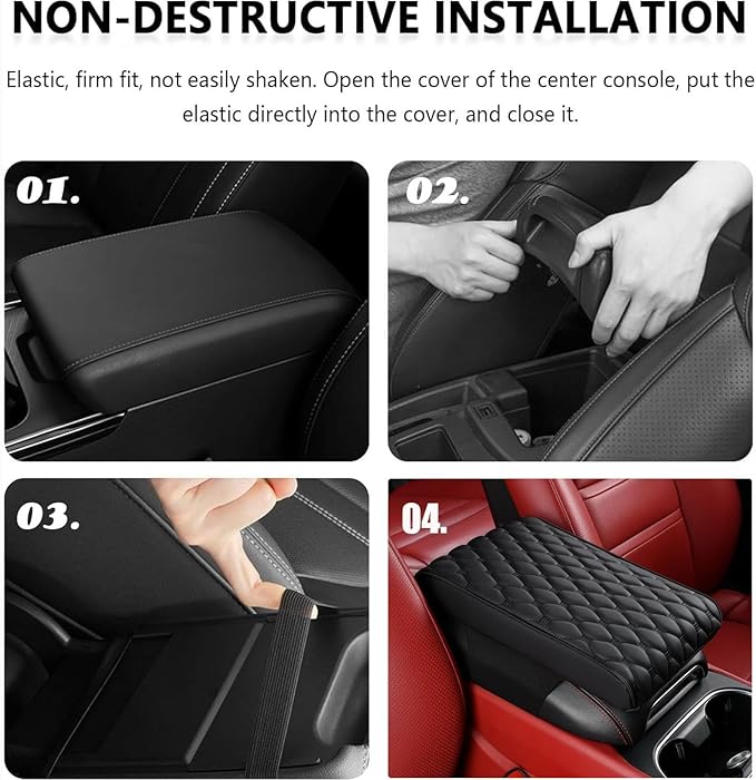 Auto Armrest Cushion Pads for Acura RDX(2015-2018) Accessories Car Centre Console Armrest Pad Durable Material and Easy to Clean-is Waterproof and Anti-Scratch