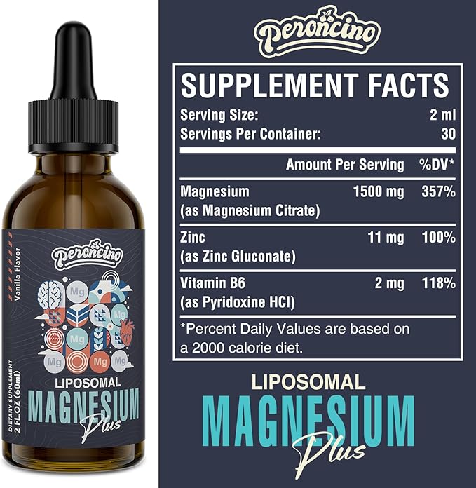 Liposomal Magnesium Citrate Drops for Gut and Bone Health, Mood and Stress Management, Powerful Formula with Vitamin B6 and Zinc Gluconate 60ml (2.04 Fl Oz (Pack of 4))