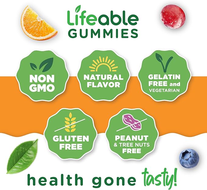 Lifeable Womens Multivitamin Gummy | with Vitamin A, C, D, E, Niacin, B6, Folate, B12, Biotin, Pantothenic Acid, Iodine, Zinc | Great Tasting Multivitamin for Women Gummies | 90 Gummies