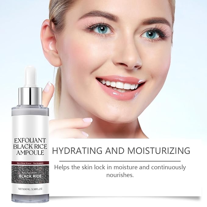 2PCS Peel Shot Glow Rice Ampoule Duo,White & Black Rice Exfoliant,Rice Ampoule Duo Exfoliating Solution,2025 New Black & White Rice Brightening Duo for Glowing Skin | Gentle Peel + Pore Minimizing