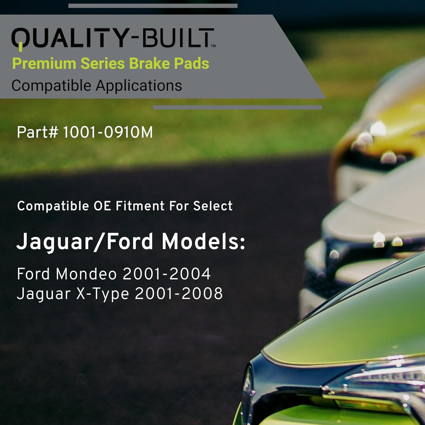 Premium Semi-Metallic Front Brake Pads (1001-0910M) Compatible with Ford Mondeo 2001-2004, Jaguar X-Type 2001-2008