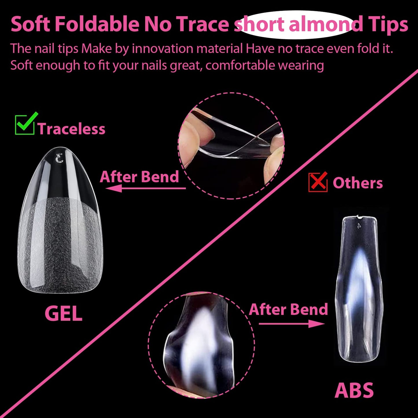 UNA GELLA Square Toe Nail Tips | 504 Pcs Soft Gel Full Cover | DIY Pedicure