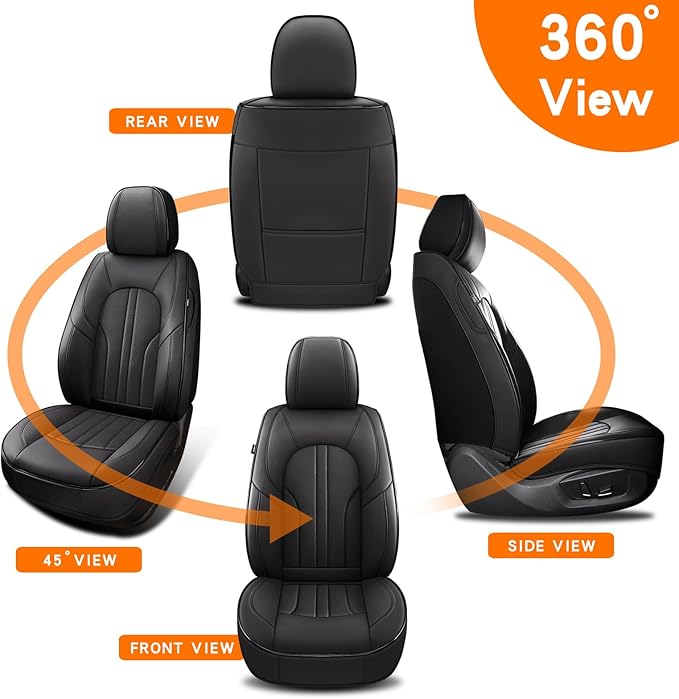 Front Car Seat Covers,Car Seat Protector Waterproof,Seat Covers Front Set, Car Seat Protectors,Automotive Seat Covers Fit for Most Cars Black