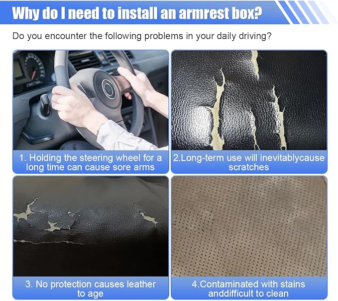 Auto Center Console Cover Pad, 11.81"x 7.87" Warm & Furry Winter Car Armrest Cover, Soft Faux Sheepskin Wool Car Armrest Seat Box Protector Cushion, Universal Interior Accessory (Blue)