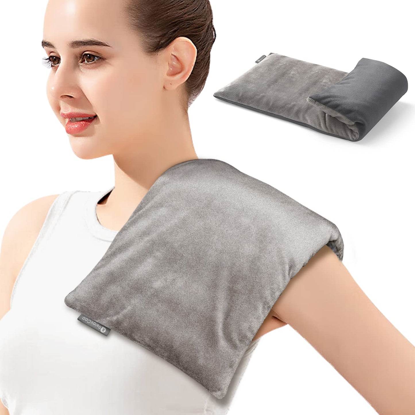 Heating pad Microwavable with Washable Cover 6 * 12" Microwave Moist Heat Pad for Neck Shoulder, Cramps, Back Pain Relief, Warm Compress Rice Bean Bag Hot Pack for Muscles, Joints, Lavender