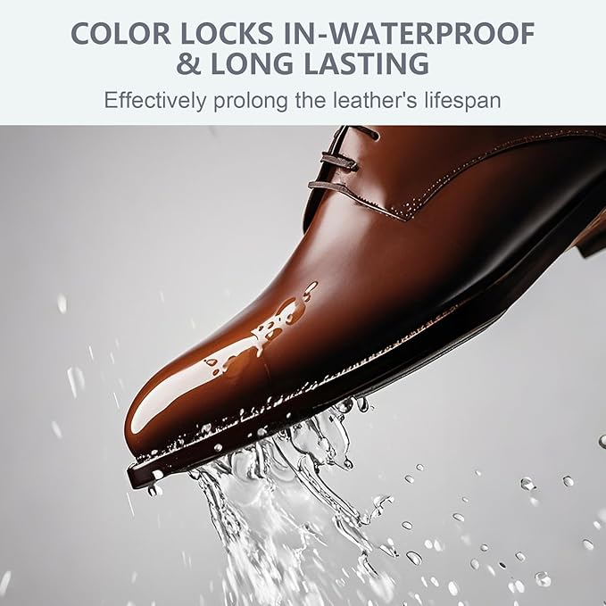 Leather Recoloring Balm with 100ml Mink Oil Conditioner | Medium Brown Repair Kit, Dye & Color Restorer for Furniture, Sofa, Car Seats, Bags | Restore Faded & Scratched Surfaces