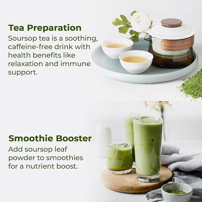 FRESHDRINKUS 4.5oz Soursop Leaf Powder, 100% Natural and Pure from Soursop Graviola Leaves, Soursop Leaf Tea, No Additives, No Gluten, No Sugar, Vegan