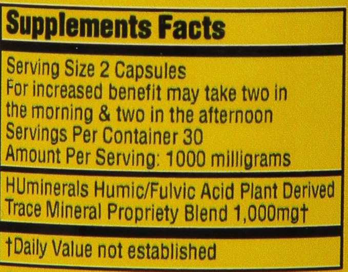 Humic and Fulvic Mineral Immune Boost Raw Powder Mineral Supplement, 60 Count