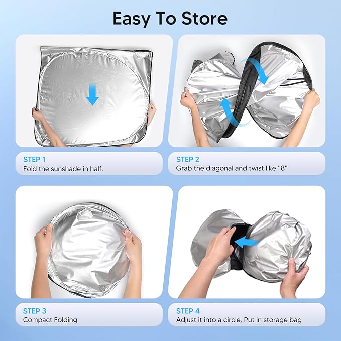 KUST Windshield Sun Shade for Tesla Model S Plaid Accessories 2021-2024 2025 2026 Sunshade Window Sun Visor Protector Foldable Blocks UV Rays Keep Your Car Cooler