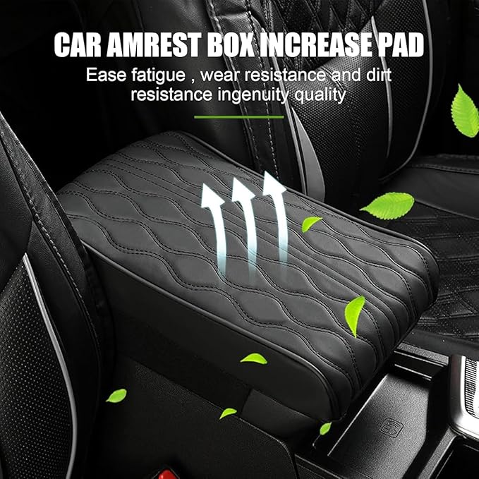 Car Center Console Cover for Ford Edge Sport 2011-2014, Universal Memory Foam Leather Comfortable Soft Armrest Box Pad Cushion Protector Accessories Easy to Clean,Brown